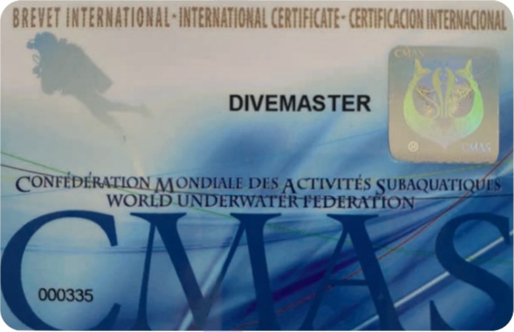 Certifikat CMAS DIVEMASTER